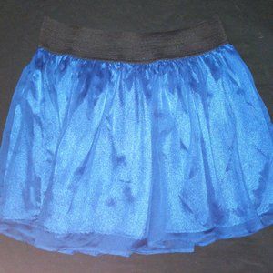 4/$20 | xxi Blue Short Mini Skirt with crinkled chiffron material overlay